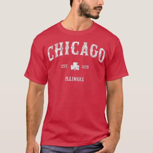 Chicago Illinois  Vintage Shamrock Sports T_Shirt