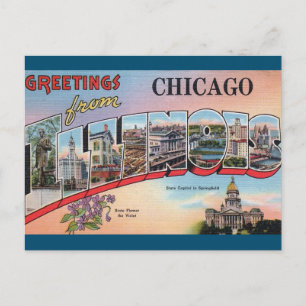 Chicago, Illinois Vintage Travel Postcard