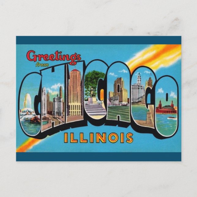 Chicago, Illinois Vintage Travel Postcard (Front)