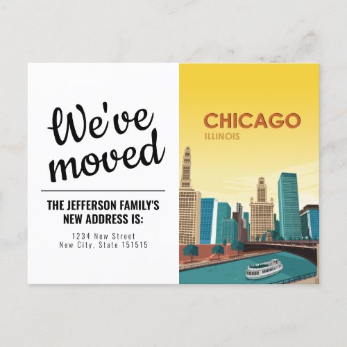 Chicago Illinois Vintage Weve Moved Postcard
