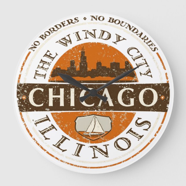 Chicago Illinois Wall Clock (Front)