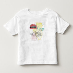 Chicago, Illinois   Watercolor Sketch Toddler T-shirt