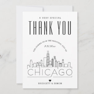 Chicago, Illinois Wedding   Thank You + Photo Card