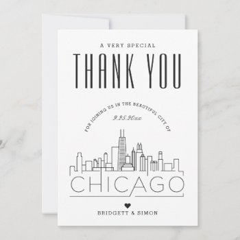 Chicago  Illinois Wedding | Thank You   Photo Card by colorjungle at Zazzle