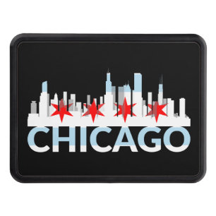 Chicago Illinois Windy City 4 Stars Chi Town Logo Hitch Cover