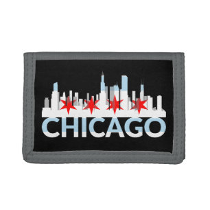 Chicago Illinois Windy City 4 Stars Chi Town Logo Tri-fold Wallet
