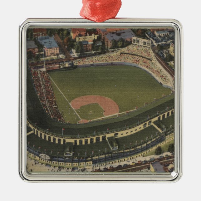 Chicago, Illinois - Wrigley Field Cubs Metal Ornament (Front)