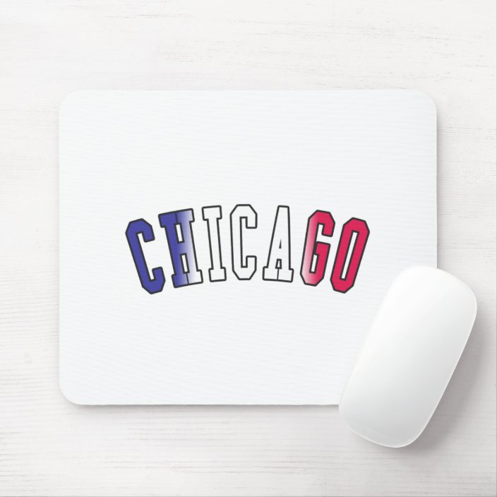 Chicago in Illinois State Flag Colors Mousepad