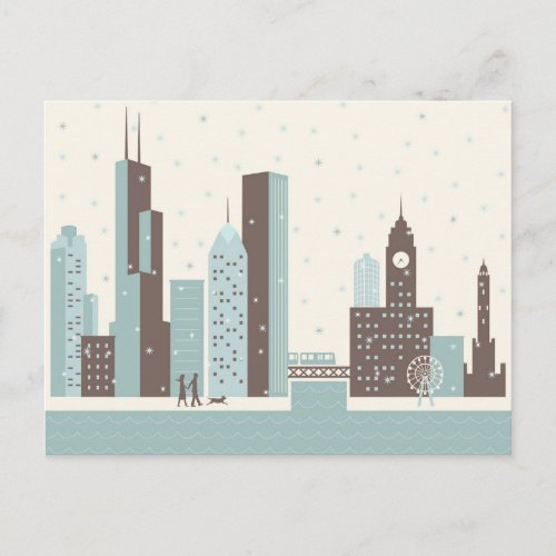Chicago in Winter Postcard