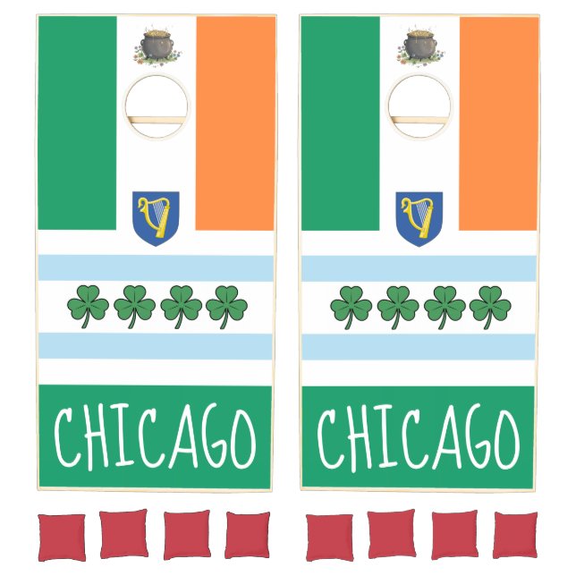 Chicago-Irish pot of Gold Cornhole Set (Set)