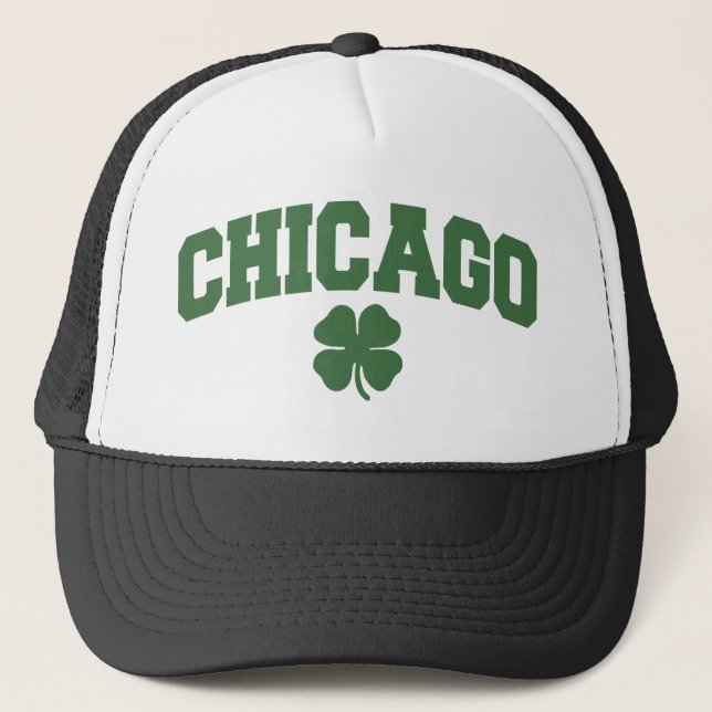 Chicago (Irish Shamrock) Trucker Hat (Front)