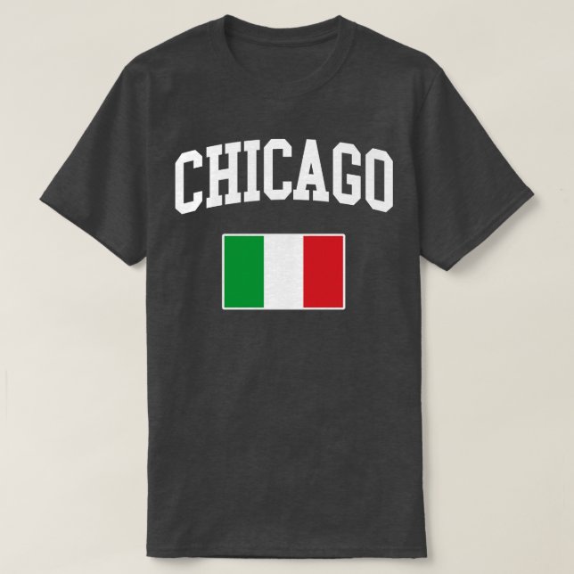 Chicago Italian Italy Italiano Italia Flag T-Shirt (Design Front)