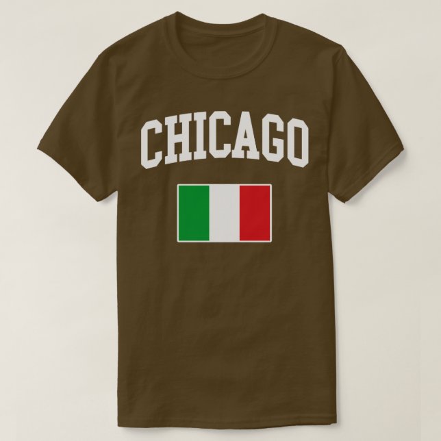 Chicago Italian Italy Italiano Italia Flag T-Shirt (Design Front)