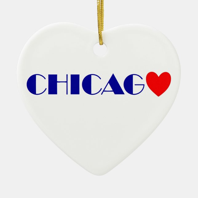 chicago j'aime ceramic ornament (Front)