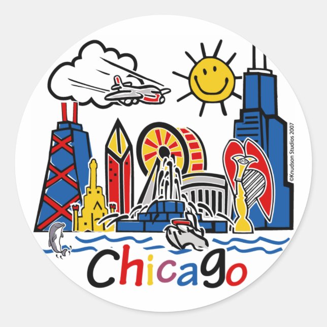 Chicago-KIDS-[Converted] Classic Round Sticker (Front)