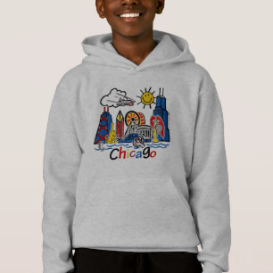 Chicago Kids Cute Skyline Hoodie