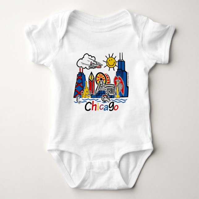 Chicago Kids Skyline Baby Bodysuit (Front)
