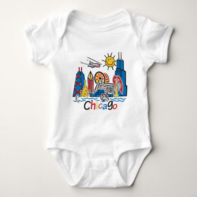 Chicago Kids Skyline Baby Bodysuit (Front)