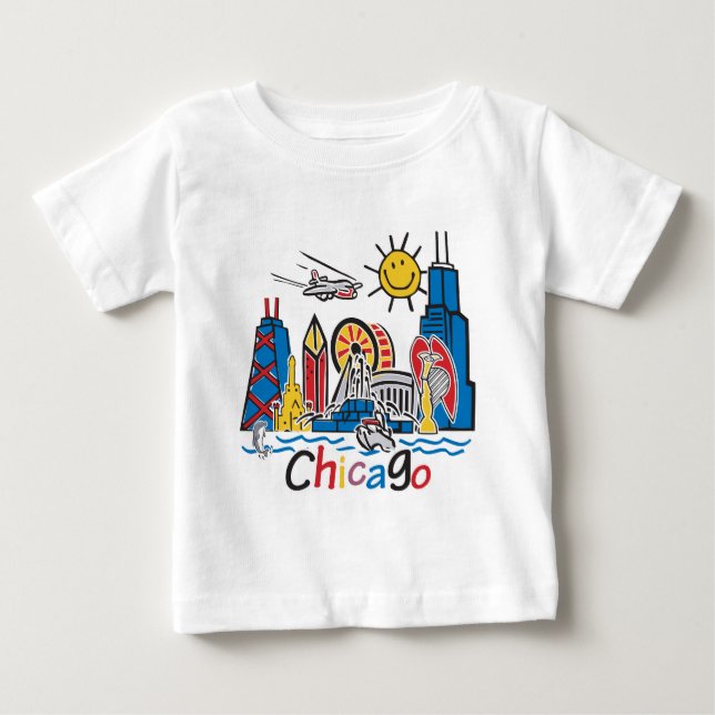 Chicago Kids Skyline Baby T-Shirt (Front)