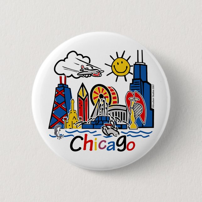 Chicago Kids Skyline Button (Front)