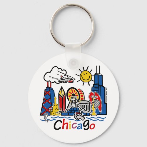 Chicago Kids Skyline Keychain