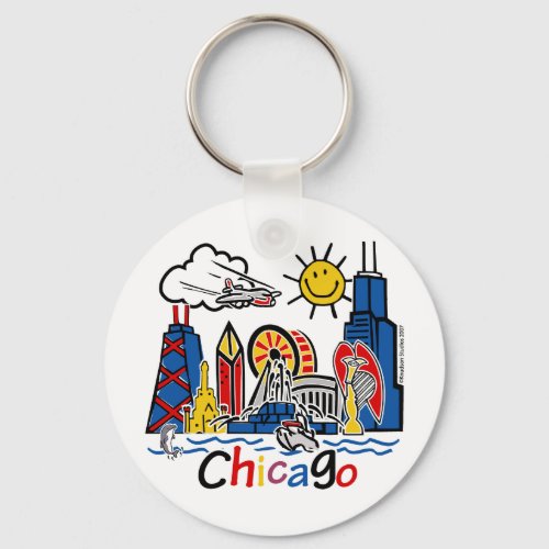 Chicago Kids Skyline Keychain