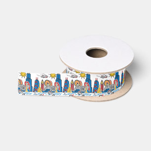 Chicago Kids Skyline Satin Ribbon
