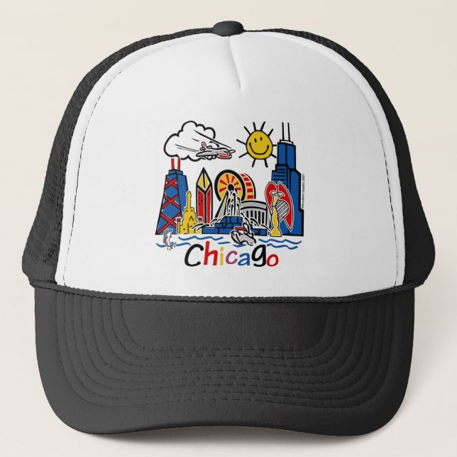 Chicago Kids Skyline Trucker Hat (Front)