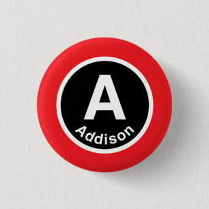 Chicago L Addison Red Line Pinback Button