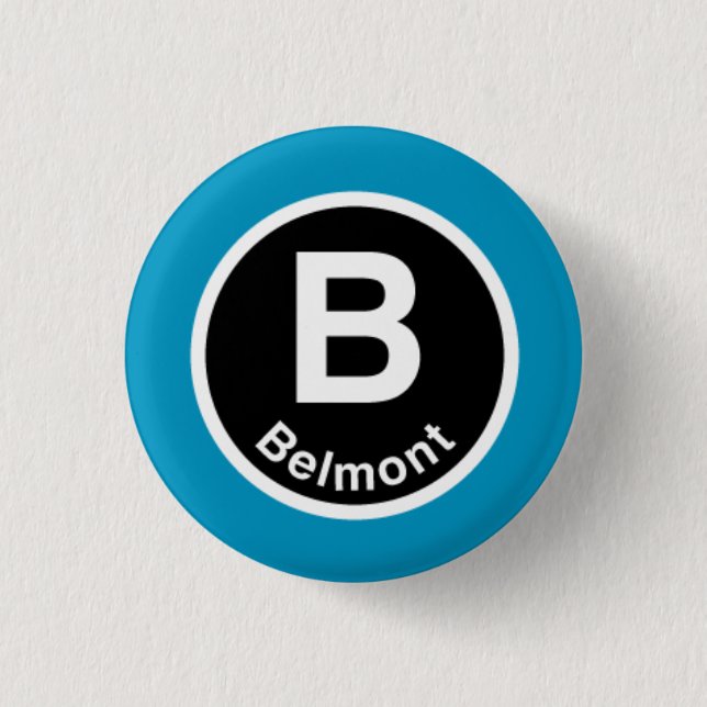 Chicago L Belmont Blue Line Button (Front)