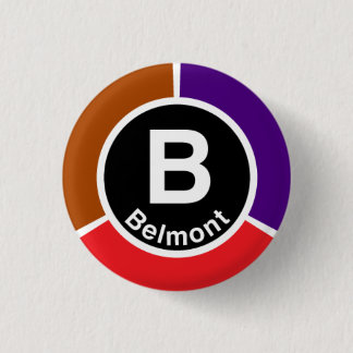 Chicago L Belmont Red/Brown/Purple Line Pinback Button