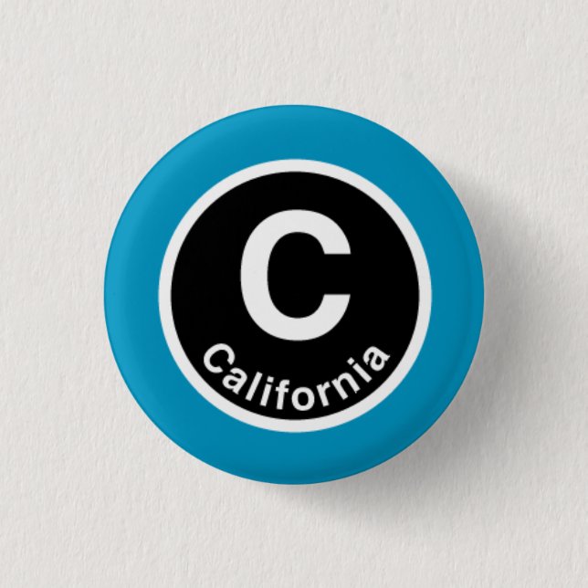Chicago L California Blue Line Pinback Button (Front)