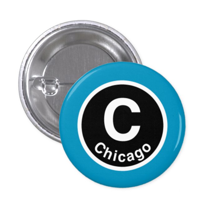 Chicago L Chicago Blue Line Pin