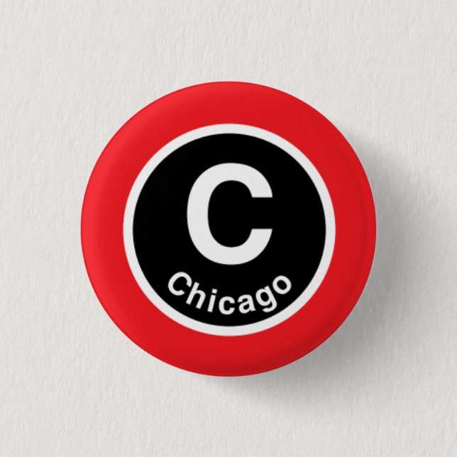 Chicago L Chicago Red Line Button (Front)