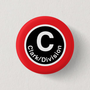 Chicago L Clark/Division Red Line Button
