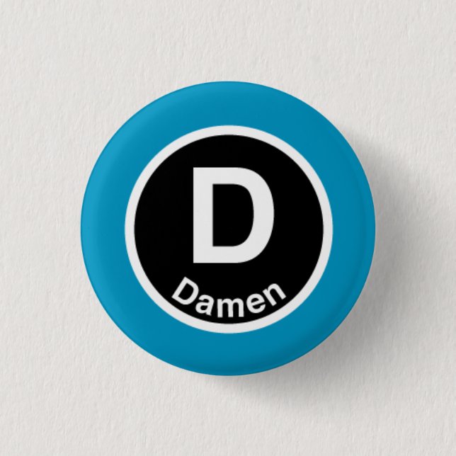 Chicago L Damen Blue Line Button (Front)