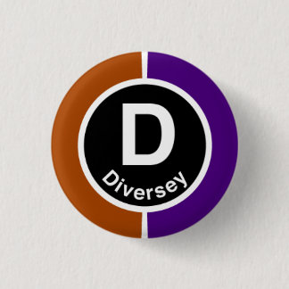 Chicago L Diversey Brown/Purple Line Button