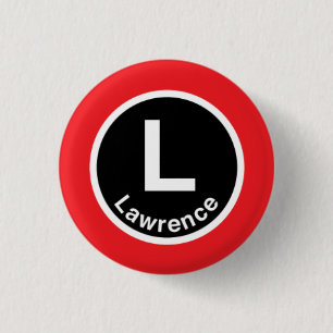 Chicago L Lawrence Red Line Pinback Button