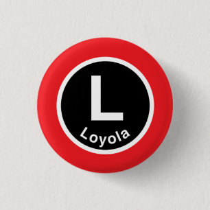 Chicago L Loyola Red Line Button