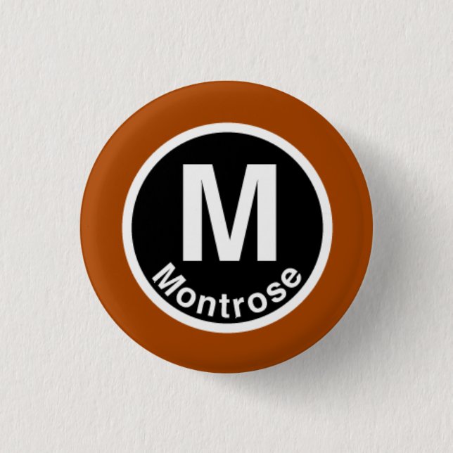 Chicago L Montrose Brown Line Button (Front)
