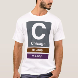 Chicago L Train Sign Chicago Stop T-Shirt