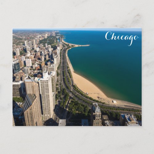 Chicago Lake Michigan Coast Skyline Photo Postcard