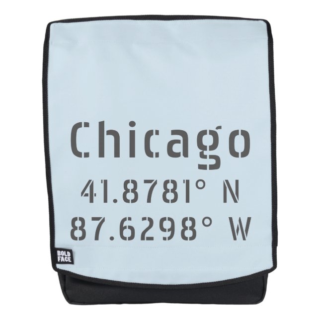 Chicago Latitude Longitude Backpack (Front)