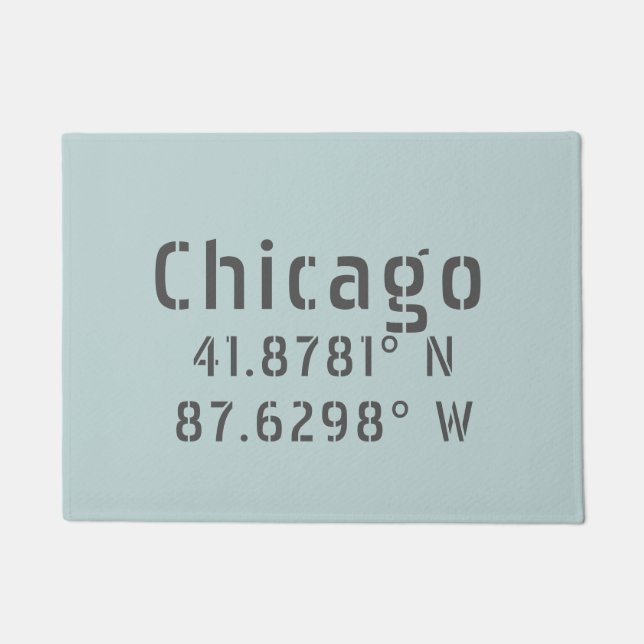 Chicago Latitude Longitude Doormat (Front)