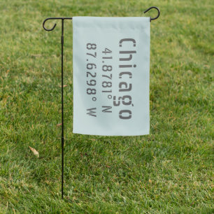 Chicago Latitude Longitude Garden Flag
