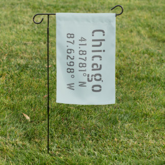 Chicago Latitude Longitude  Garden Flag