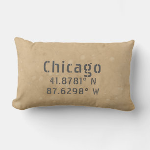 Chicago Latitude Longitude II Lumbar Pillow