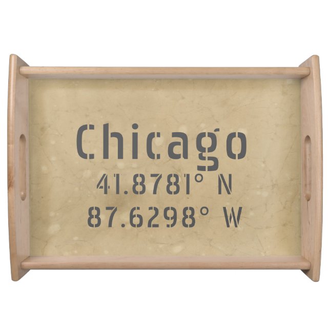 Chicago Latitude Longitude II Serving Tray (Front)