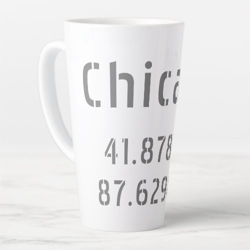 Chicago Latitude Longitude   Latte Mug