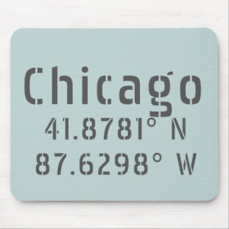 Chicago Latitude Longitude Mouse Pad